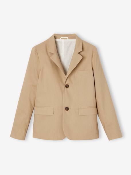 Veste garçon cérémonie en coton/lin beige+beige clair+bleu+marine foncé+vert sauge - vertbaudet enfant 