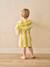 Peignoir de bain Bébé rayures TRANSAT capsule famille personnalisable, avec coton recyclé rayé jaune+rayé vert+rayé violet - vertbaudet enfant 