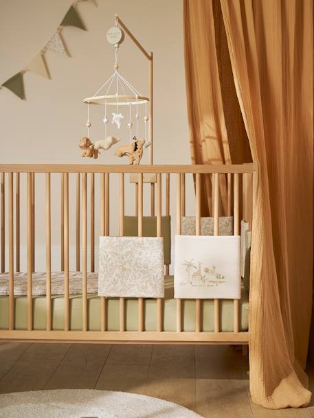 Reversible cot bumper BABYLON printed beige - vertbaudet enfant 