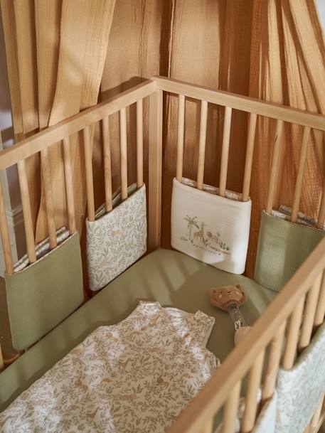 Reversible cot bumper BABYLON printed beige - vertbaudet enfant 