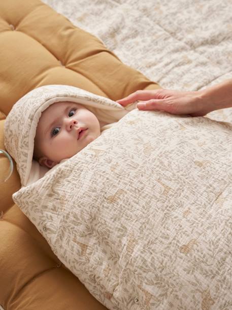 Transformable Baby Nest in Cotton Gauze cappuccino+ecru+printed beige+Sage+terracotta - vertbaudet enfant 