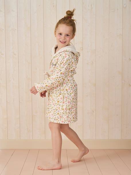 Bathrobe with Recycled Cotton for Children, Little Unicorn printed white - vertbaudet enfant 
