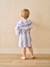 Peignoir de bain Bébé rayures TRANSAT capsule famille personnalisable, avec coton recyclé rayé jaune+rayé vert+rayé violet - vertbaudet enfant 