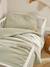 Plain Duvet Cover + Pillowcase Set in Organic Cotton* Gauze for Babies ochre+sage green+vanilla - vertbaudet enfant 