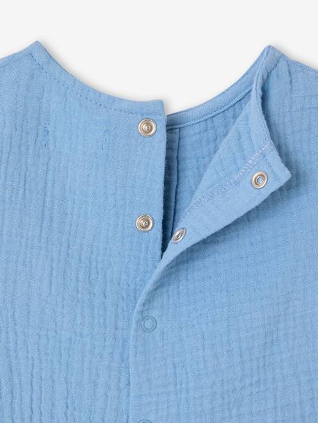 Baby shirt in cotton gauze pale blue - vertbaudet enfant 