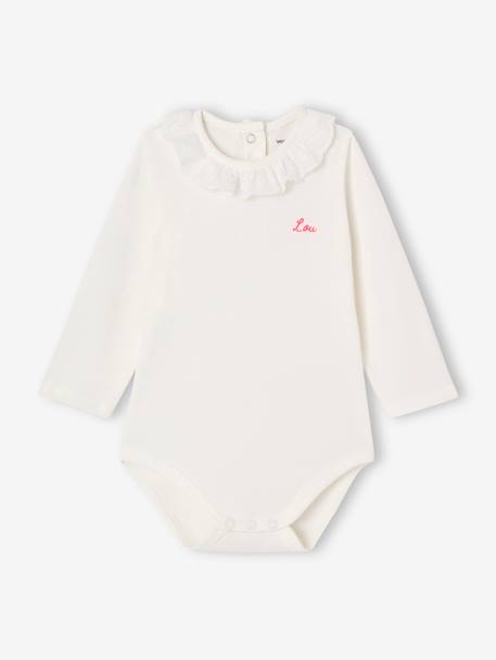 Body bébé col en broderie anglaise manches longues écru - vertbaudet enfant 