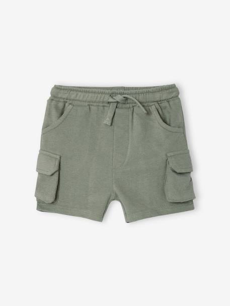 Short style battle bébé en molleton texturé kaki+noisette - vertbaudet enfant 