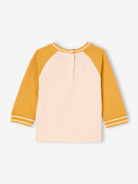Organic cotton long-sleeved 'cool baby' T-shirt for babies green+mustard - vertbaudet enfant 