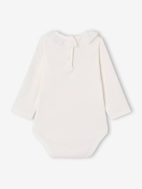 Body bébé col en broderie anglaise manches longues écru - vertbaudet enfant 