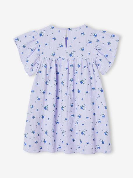 Robe fille en gaze de coton imprimée beige+beige imprimé+lavande+rose+rose pâle+vanille - vertbaudet enfant 