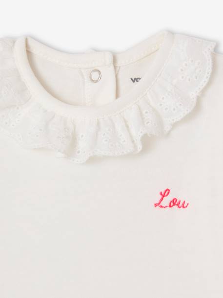 Body bébé col en broderie anglaise manches longues écru - vertbaudet enfant 