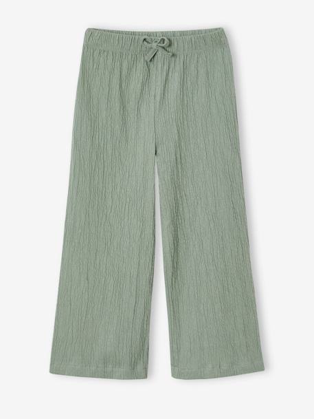 Pantalon fille legging large blanc imprimé+corail+marine+mauve+vert sauge - vertbaudet enfant 