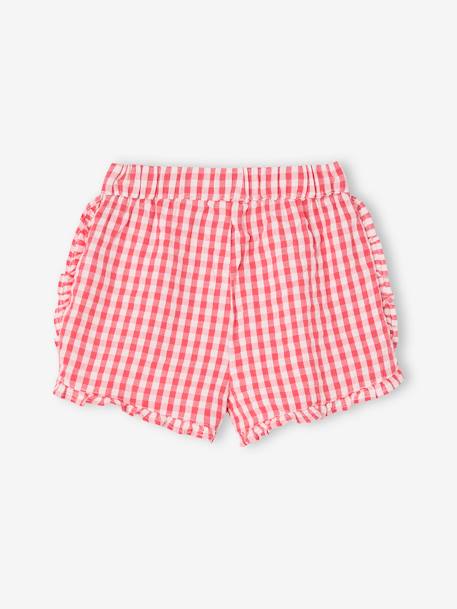 Seersucker Gingham Shorts for Babies chequered red - vertbaudet enfant 