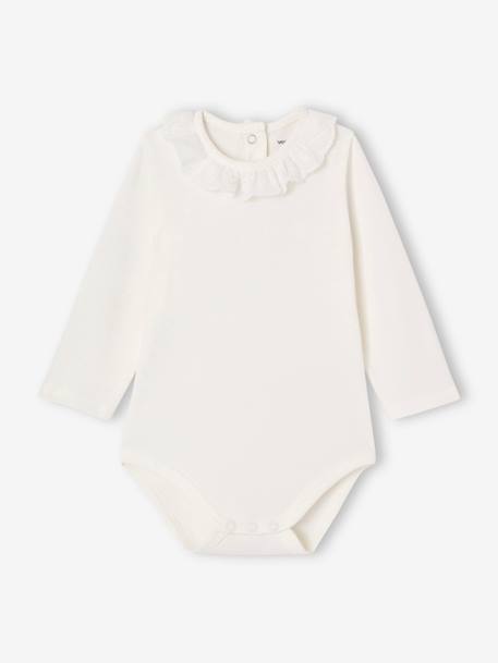 Body bébé col en broderie anglaise manches longues écru - vertbaudet enfant 