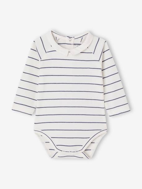 Body manches longues bébé avec col en popeline écru - vertbaudet enfant 