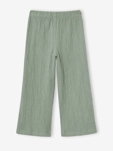 Pantalon fille legging large blanc imprimé+corail+marine+mauve+vert sauge - vertbaudet enfant 