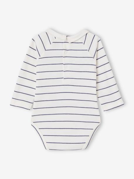 Body manches longues bébé avec col en popeline écru - vertbaudet enfant 