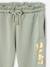 Jogging fille molleton motif love irisé rose+vert sauge - vertbaudet enfant 