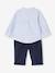 Ensemble bébé chemise rayée + pantalon marine - vertbaudet enfant 