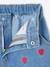 Girls' denim shorts with heart motifs medium blue - vertbaudet enfant 