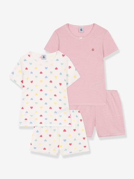 Pack of 2 Short Pyjamas for Children, PETIT BATEAU white - vertbaudet enfant 
