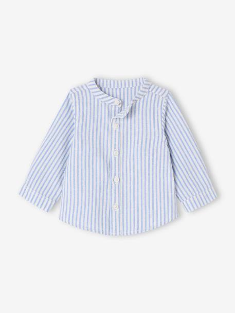 Ensemble bébé chemise rayée + pantalon marine - vertbaudet enfant 