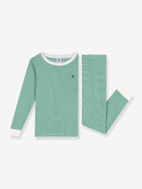 Pyjama enfant en coton à rayures rayé vert - vertbaudet enfant 