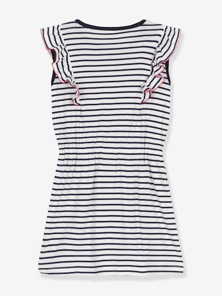Striped Cotton Dress for Children, PETIT BATEAU navy blue - vertbaudet enfant 