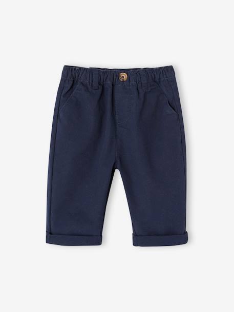 Ensemble bébé chemise rayée + pantalon marine - vertbaudet enfant 