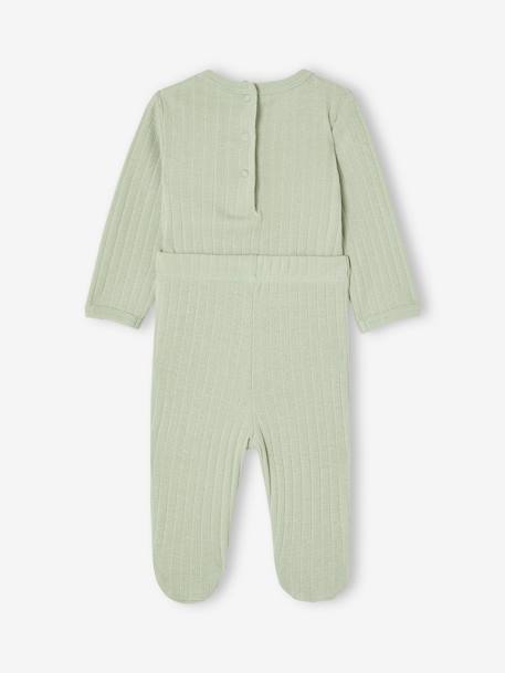 Baby body, leggings and scarf set sage green - vertbaudet enfant 