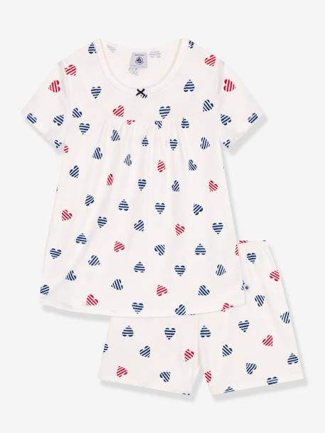 Heart Print Pyjamas for Children, PETIT BATEAU white - vertbaudet enfant 
