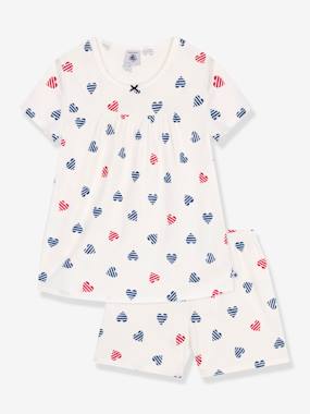 Fille-Pyjama, surpyjama-Pyjama short enfant imprimé coeurs