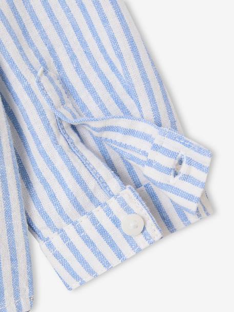 Ensemble bébé chemise rayée + pantalon marine - vertbaudet enfant 