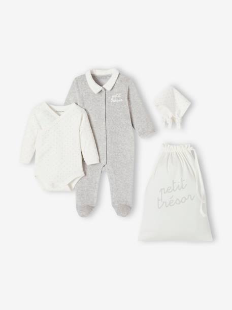 6-piece baby gift set marl grey - vertbaudet enfant 