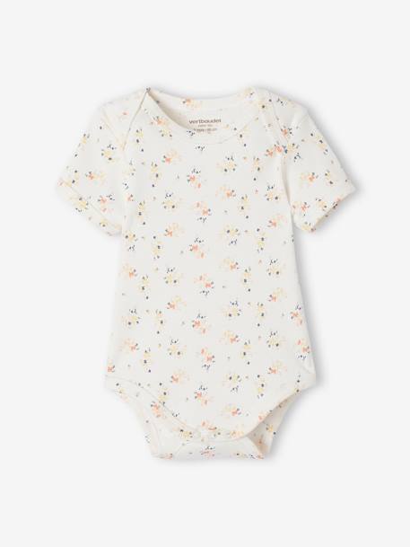 Lot de 5 bodies bébé fille manches courtes coffret cadeau écru - vertbaudet enfant 