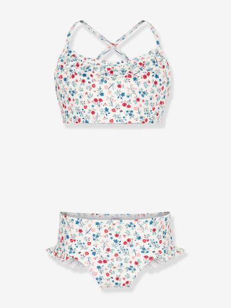 Floral Two-Piece Swimsuit for Girls, PETIT BATEAU white - vertbaudet enfant 