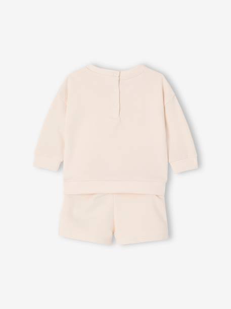 Sweatshirt & Shorts Set for Babies ecru - vertbaudet enfant 