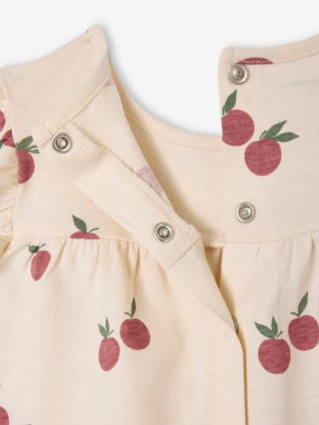 Jersey Knit Dress for Babies BLUE DARK STRIPED+rose+vanilla - vertbaudet enfant 