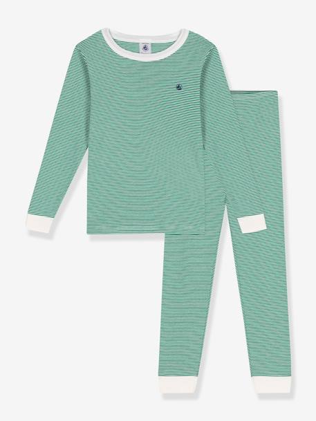 Pyjama enfant en coton à rayures rayé vert - vertbaudet enfant 