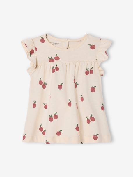 Jersey Knit Dress for Babies BLUE DARK STRIPED+rose+vanilla - vertbaudet enfant 