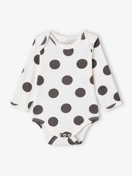 Coffret naissance body bébé et bavoir à pois écru - vertbaudet enfant 