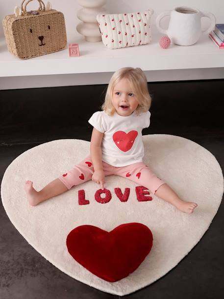 Pack of 3 long-sleeved t-shirts for girls - BASICS ecru+striped red - vertbaudet enfant 