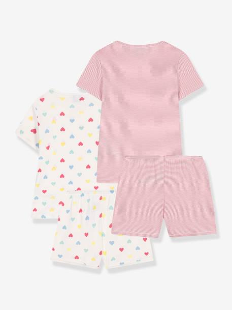 Pack of 2 Short Pyjamas for Children, PETIT BATEAU white - vertbaudet enfant 