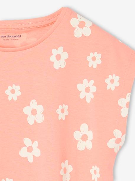 Lot de 3 tee-shirts fille fantaisie manches courtes bleu grisé+bleu pâle+rose poudré - vertbaudet enfant 