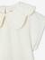 Girls' fancy embroidered collar T-shirt coral+ecru - vertbaudet enfant 