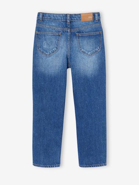 NARROW Hip, Straight Leg MorphologiK Jeans for Girls bleached denim+deep blue+stone - vertbaudet enfant 