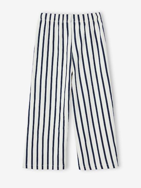 Pantalon fille legging large blanc imprimé+corail+mauve+rayé blanc+vert sauge - vertbaudet enfant 