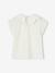Girls' fancy embroidered collar T-shirt coral+ecru - vertbaudet enfant 
