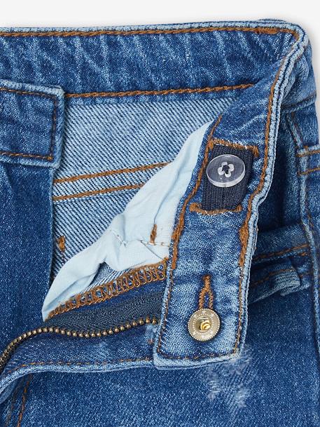 NARROW Hip, Straight Leg MorphologiK Jeans for Girls bleached denim+deep blue+stone - vertbaudet enfant 