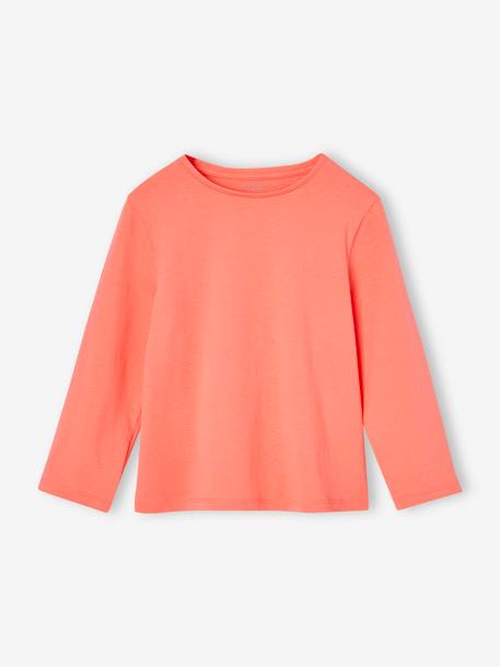 Lot de 3 t-shirts fille fantaisie manches longues anthracite+bleu grisé+corail+indigo+rose - vertbaudet enfant 